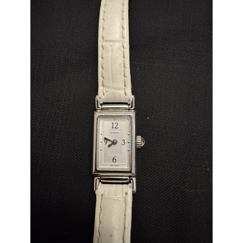 Coach Silver Toned ladies' tank watch